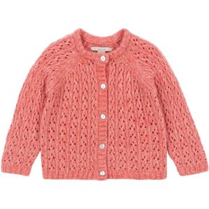 Konges Sløjd Cardigan - Wol- Gebreid - Isa - Roze m. Pointelle - Konges Sløjd - 1 jaar (80) - Cardigan
