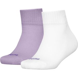 Puma Enkelsokken - 2-pack - Kids Kwartaal - Paars/Wit m. Hart - Puma - 31/34 - Sokken