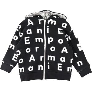 Emporio Armani Cardigan - Zwart m. Print - Emporio Armani - 10 jaar (140) - Cardigan