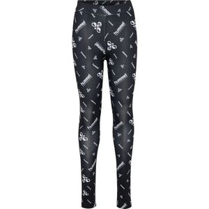 Hummel Leggings - hmlJR Gym - Zwart/Wit m. Logo - Hummel - 4 jaar (104) - Leggings