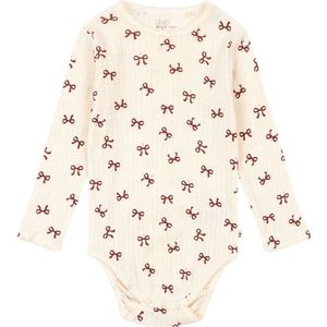 Konges Sløjd Romper l/s - Minnie - Bow Rouge m. Pointelle - Konges Sløjd - 74 - Romper L/S