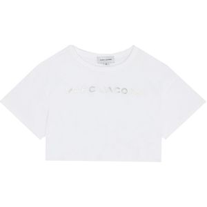 Little Marc Jacobs T-Shirt - Bijgesneden - Wit m. Zilver - Marc Jacobs - 14 jaar (164) - T-Shirts