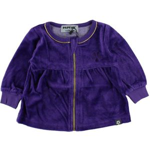 Papfar Velours Cardigan - Paars m. Goud - Papfar - 74 - Cardigan