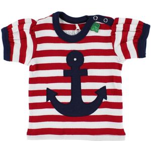 Freds World T-Shirt - Rood/Wit Gestreept m. Anker - Freds World - 56 - T-Shirts