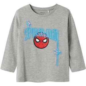Name It Blouse - NmmJacinto Spider-Man - Grey Melange m. Print - Name It - 2 jaar (92) - Shirts