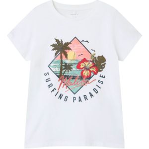 Name It T-Shirt - NkfPsurfi - Bright White - Name It - 7-8 jaar (122-128) - T-Shirts