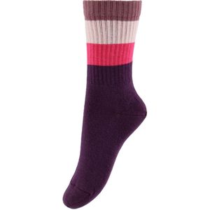 Melton Sokken - Brede strepen - Hortensia - Melton - 23/26 - Sokken