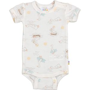 Joha Romper k/æ - Wol/Zijde - Off White m. Print - Joha - 50 - Romper S/S