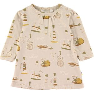 Joha Jurk - Licht Beige m. Print - Joha - 60 - Jurk