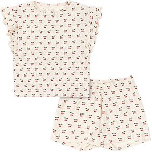 Konges Sløjd Set - T-Shirt/Shorts - Lin Frill - Cherry Motief - Konges Sløjd - 1 jaar (80) - Shorts
