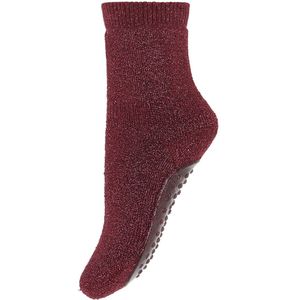MP Sokken m. Anti-Slip - Celina - Donkerrood m. Glitter - MP - 19/21 - Sokken