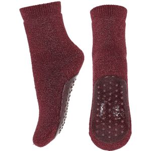 MP Sokken m. Anti-Slip - Celina - Donkerrood m. Glitter - MP - 19/21 - Sokken