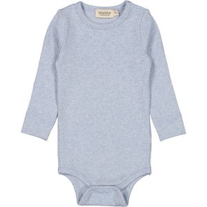 MarMar Romper l/s - Rib - Modaal - Plain - Verse Air Melange - MarMar - 56 - Romper L/S