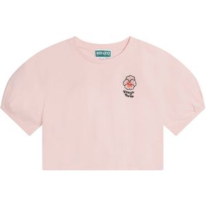 Kenzo T-Shirt - Bijgesneden - Gesluierde Roze m. Bloem - Kenzo - 12 jaar (152) - T-Shirts