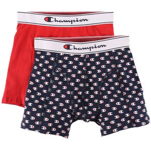 Champion Fashion Boxershorts - 2-pack - Rood/Navy m. Logo's - Champion - 16-18 jaar (176-188) - Boxershorts