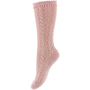 Condor Kniesokken - Gebreid - Roze m. Glitter - Condor - 12-18 mnd - Sokken