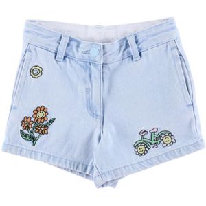 Stella McCartney Kids Jeansbroek - Lichtblauw m. Borduurwerken - Stella McCartney Kids - 6 jaar (116) - Shorts