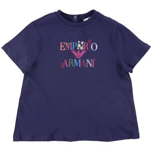 Emporio Armani T-Shirt - Blu Mora m. Print - Emporio Armani - 24 mnd - T-Shirts