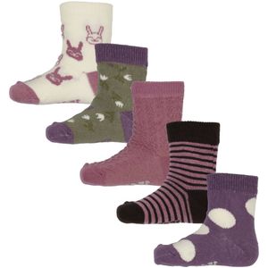 Minymo Sokken - 5-pack - Ochide Haze m. Patroon - Minymo - 15/18 - Sokken