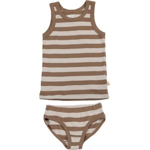 Katvig Ondergoed - Bruin/Beige Gestreept - Katvig - 1 jaar (80) - Ondergoed