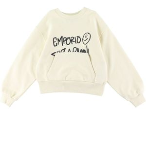 Emporio Armani Sweatshirt - Bijgesneden - Vanilla Ice m. Zwart - Emporio Armani - 8 jaar (128) - Sweatshirt