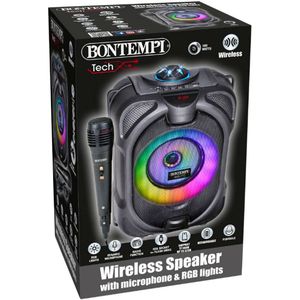 Bontempi Luidspreker m. Microfoon/Licht - 26 cm - Draadloos - Bontempi - OneSize - Luidsprekers