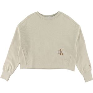 Calvin Klein Sweatshirt - Monogram - Eierschaal - Calvin Klein - 8 jaar (128) - Sweatshirt
