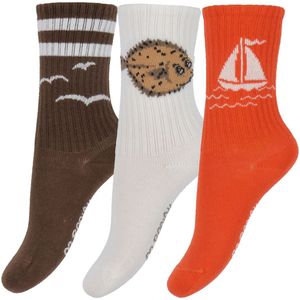 Mini Rodini Sokken - 3-pack - Zeilboot - Multi - Mini Rodini - 32/35 - Sokken