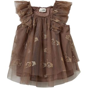 Sofie Schnoor Jurk - Tule - BlossomSB - Brown m. Glitter - Sofie Schnoor - 56 - Jurk