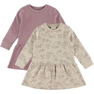 Minymo Sweatjurken - 2-pack - Elderberry - Minymo - 4 jaar (104) - Jurk