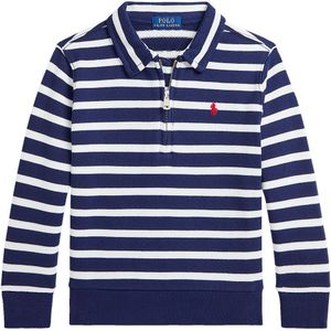 Polo Ralph Lauren Poloshirt m. Rits - Navy/Wit Gestreept - Polo Ralph Lauren - 6 jaar (116) - Shirts