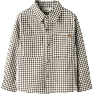 Lil' Atelier Overhemd - NmmTallula - Shiitake/Witte Sterns - Lil Atelier - 2 jaar (92) - Overhemd