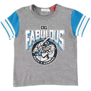 Dolce & Gabbana T-Shirt - Grijs m. Print - Dolce & Gabbana - 6-9 mnd - T-Shirts