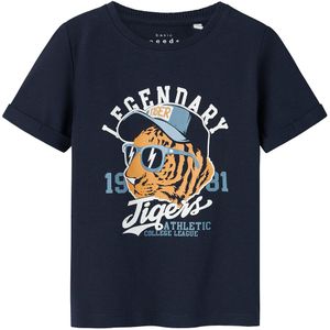 Name It T-Shirt - NmmVux - Navy Blazer/Tijger - Name It - 4 jaar (104) - T-Shirt