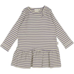 Petit Piao Jurk - Rib - Modaal - Dusty Violet/Dark Off White - Petit Piao - 1 jaar (80) - Jurk