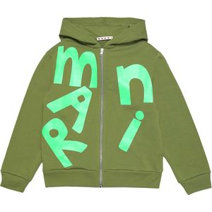 Marni Cardigan - Khaki/Neon Groen - Marni - 10 jaar (140) - Cardigan