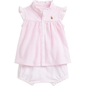 Polo Ralph Lauren Top/Bloomers - Roze/Wit Gestreept - Polo Ralph Lauren - 68 - Tanktop