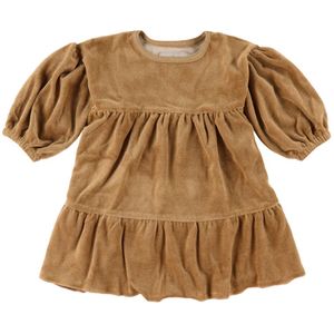 Huttelihut Jurk - Dagelijks - Fluweel - Oker - Huttelihut - 1 jaar (80) - Jurk