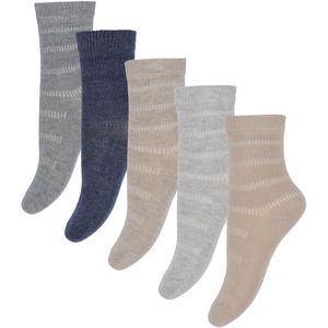 Minymo Sokken - 5-pack - Blue Nights m. Strepen - Minymo - 15/18 - Sokken