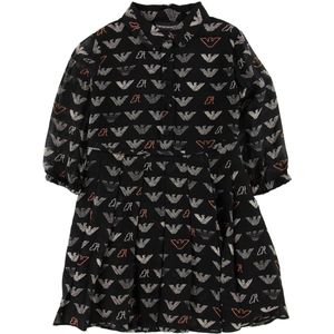 Emporio Armani Jurk - Viscose - Zwart m. Allover Logo - Emporio Armani - 11 jaar (146) - Jurk