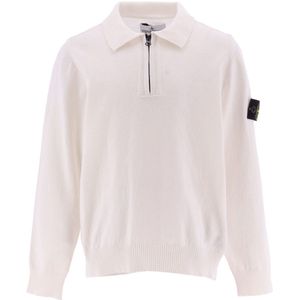 Stone Island Blouse m. Rits - Gebreid - Wit - Stone Island - 8 jaar (128) - Shirts