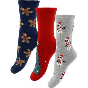 Name It Sokken - 3-pack - NknriChristmas - Navy Blazer/Grey Me - Name It - 31/33 - Sokken