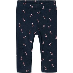 Name It Leggings - Rib - NbnDab - Dark Sapphire m. Kerststokken - Name It - 56 - Leggings