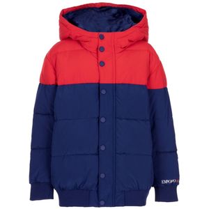 Emporio Armani Gevoerde Jas - Blauw/Rood - Emporio Armani - 4 jaar (104) - Donsjassen
