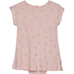 Minymo Body met Rok s/s - Rib - Bamboe - Peach Zweep - Minymo - 68 - Romper S/S