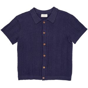 Copenhagen Colors Overhemd s/s - Gebreid - Navy - Copenhagen Colors - 5 jaar (110) - Hemd S/S