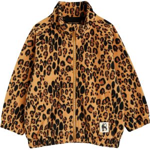 Mini Rodini Fleece Jas - Leopard - Beige - Mini Rodini - 4-5 jaar (104-110) - Fleece Jassen