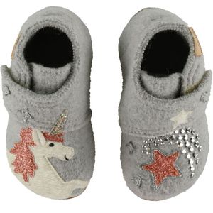 Living Kitzbühel Pantoffels - Wol. Grijs m. Eenhoorn/Glitter - Living Kitzbühel - 20 - Pantoffels