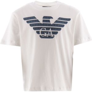 Emporio Armani T-Shirt - Wit m. Navy - Emporio Armani - 6 jaar (116) - T-Shirts