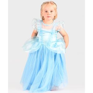 Den Goda Fen Kostuum - Dress Princess m. Kroon - Den Goda Fen - 4-6 jaar (104-116) - Kostuum